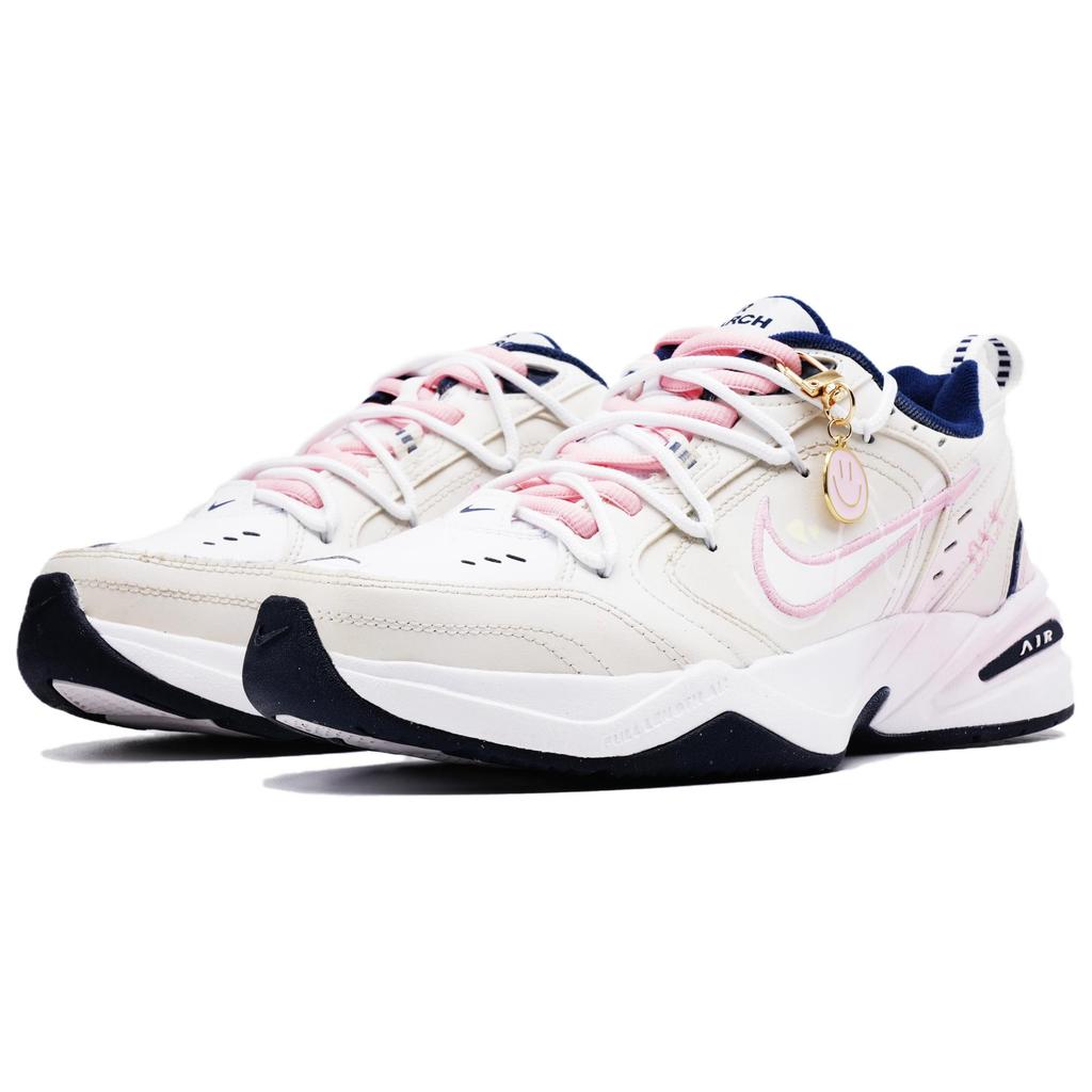 Nike Air Monarch 4 Anti-Slip And Wear-Resistant Support Height Increasing Low-Top Chunky Sneakers Unisex Gray Pink 415445-102(Team145-)