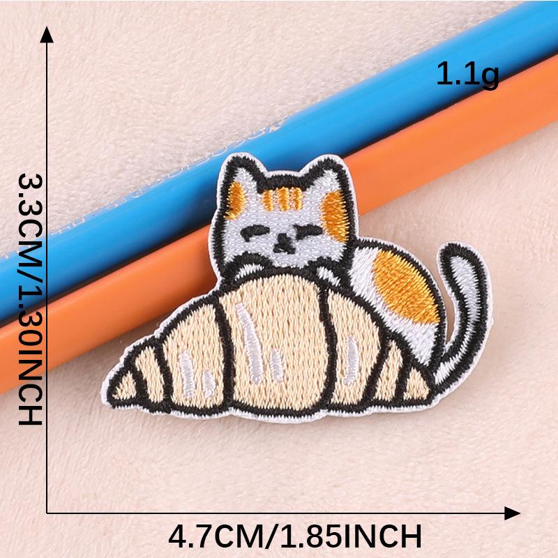 Original Embroidery Sticker Embroidery Label Clothing Accessories Cartoon Cat Animal Badge DIY Patch Cloth Sticker