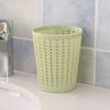 2Pcs Desktop Trash Can Rattan-Like Hollow Design Anti-Aging Mini Desktop Trash Can Compact Size Desk Garbage Bin