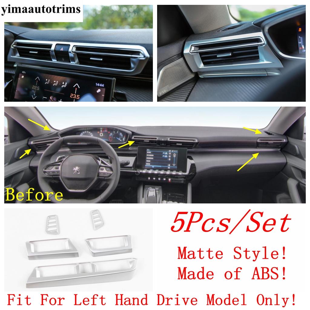 Car Central Dashboard AC Air Vent Frame Cover Trim For Peugeot 508  -  Matte / Carbon Fiber Look Accessories Interior Matte Style