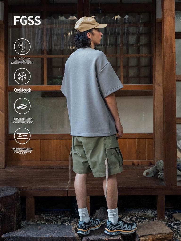 FGSS Menswear | 26SS Japanese Cityboy Cool Touch Space Cotton Small Collar Short Sleeve Loose T-shirt