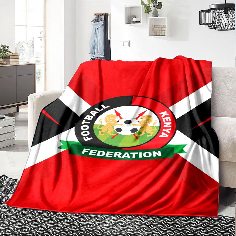 Football Kenya Print Flannel Blanket High Quality Warm Comfortable Cover for All Seasons Perfect for Gifts Home Decor