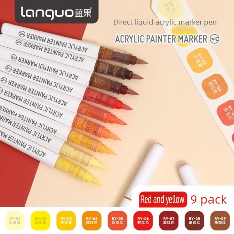 LANGUO 288/9 Colors Acrylic Paint Marker Pens Soft Brush Professional Drawing Pens for Graffiti School Stationery Art Supplies