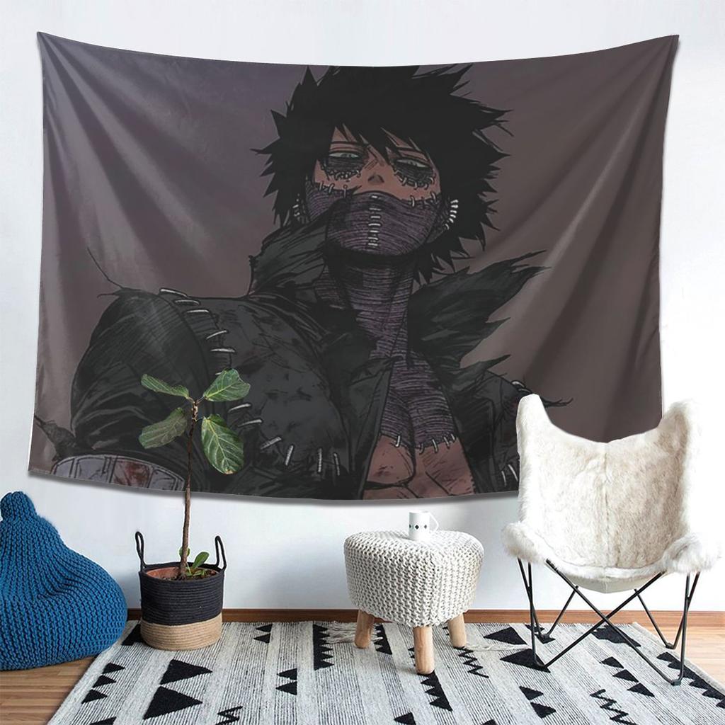 My Hero Academia Dabi Anime Manga MHA Blueflame Tapestry Wall Hanging Aesthetic Home Decoration Tapestries  Living Room Bedroom