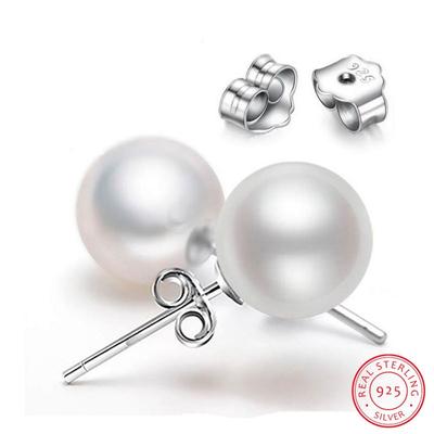 Sterling Tone For Women 6Mm /8Mm /10Mm Freshwater Cultured Pearl Button Ball Stud Earrings As Best Giveaway Gifts JewerlyTrendy Stud