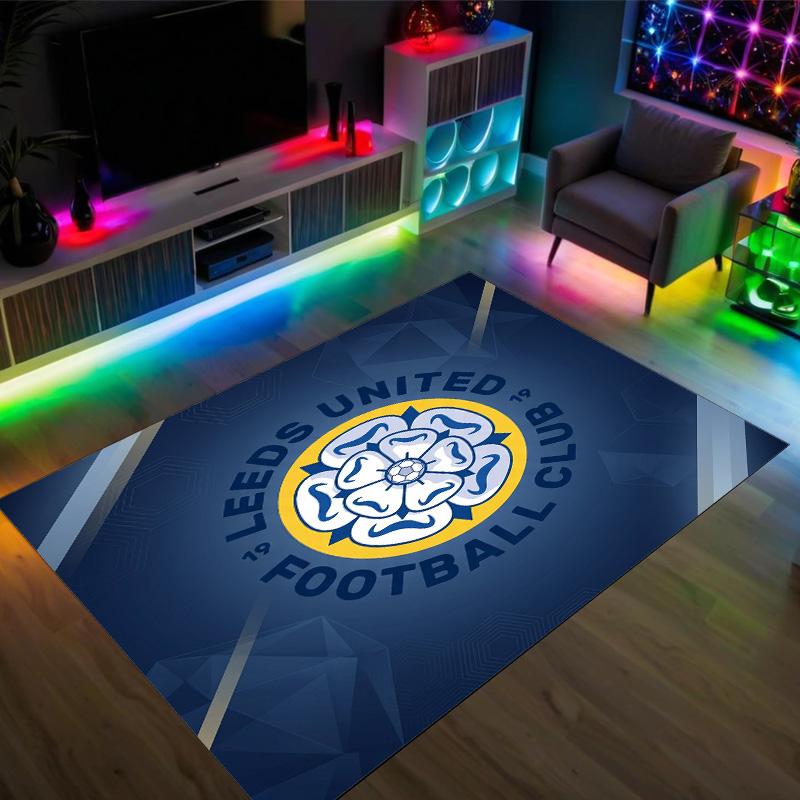 Tappeto in velluto di cristallo Design Leeds United Accogliente Non?Tappeto Stampato Antiscivolo per Camera da Letto Soggiorno Ingresso