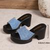 Damen Übergröße Plateau-Sandalen aus Denim – Sommer 2025 Kollektion, Größe 43
