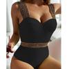 European & American Women's Slimming One-Piece Bikini with Steel Support & Stylish Stitching