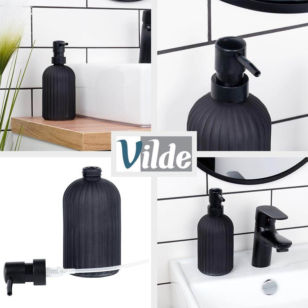 Black Glass Soap Dispenser 400 Ml 2 Pcs.