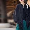 Spring and Summer Cotton and Linen Women's Ramie Improved Zen Tea Service Cardigan