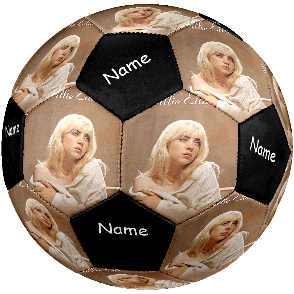 Custom Name Billie Eilish Theme Size 5 Soccer Ball, Suitable for Both Indoor and Outdoor Matches, a Gift Suitable for Everyone.
