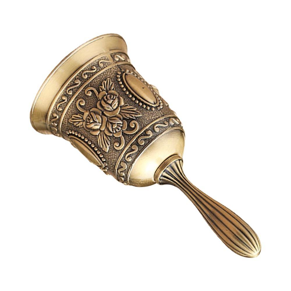 Polished Finish Hand Dinner Bell Lotus Brass Call Bell Handbells Metal Hand Bell  For Training Pets