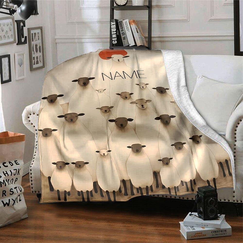 Sheep Family Home Customize Your Name Blankets Soft Cozy And Lightweight For Yearround Use Perfect For Picnics Sofa Relaxation Office Warmth Bedding