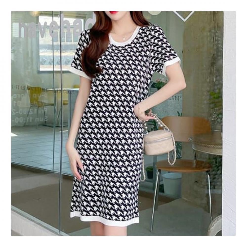 Navava Women Daily Short Sleeve Knit Dress No313