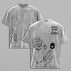 Gojo Satoru Printed Tee Anime Jujutsu Kaisen Clothing Men Women Retro Washed T-shirts Casual Tshirt Harajuku Male Cotton T Shirt