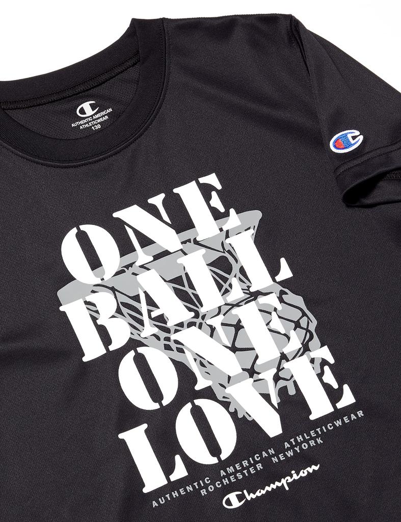 Champion Basketball Short Rund Geruch Schnell Grafik Logo Kinder T-Shirt, Ärmel, Hals, Antibakteriell, Resistent, Trocknend, Druck, CK-XB314-090-130