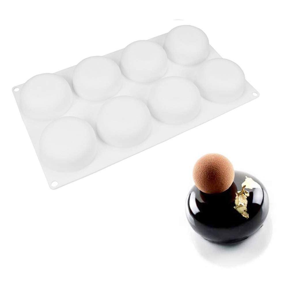 Multifunctional silicone model mousse cake mold, mousse mold, baking mold, ice cream mold (8-hole round mold)