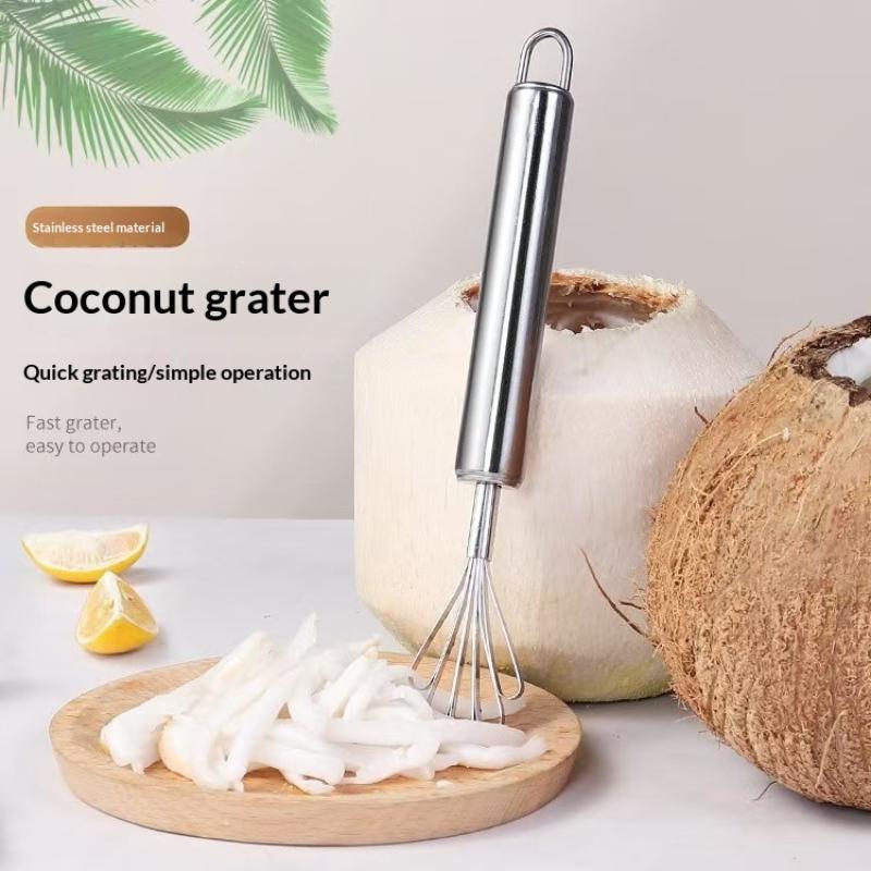 Edelstahl Kokosnussreibe Mehrzweck-Kokosfleisch-Entfernungswerkzeug Melone Obst Gemüse Fischschupper Küchenbedarf