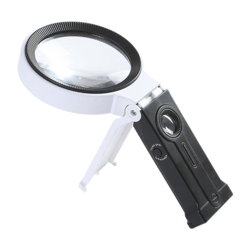 

Lighted Foldable Magnifier multifunction Foldable Magnifying Reader with LED Lighting Portable Reading Aid ABS For Elderly чорний