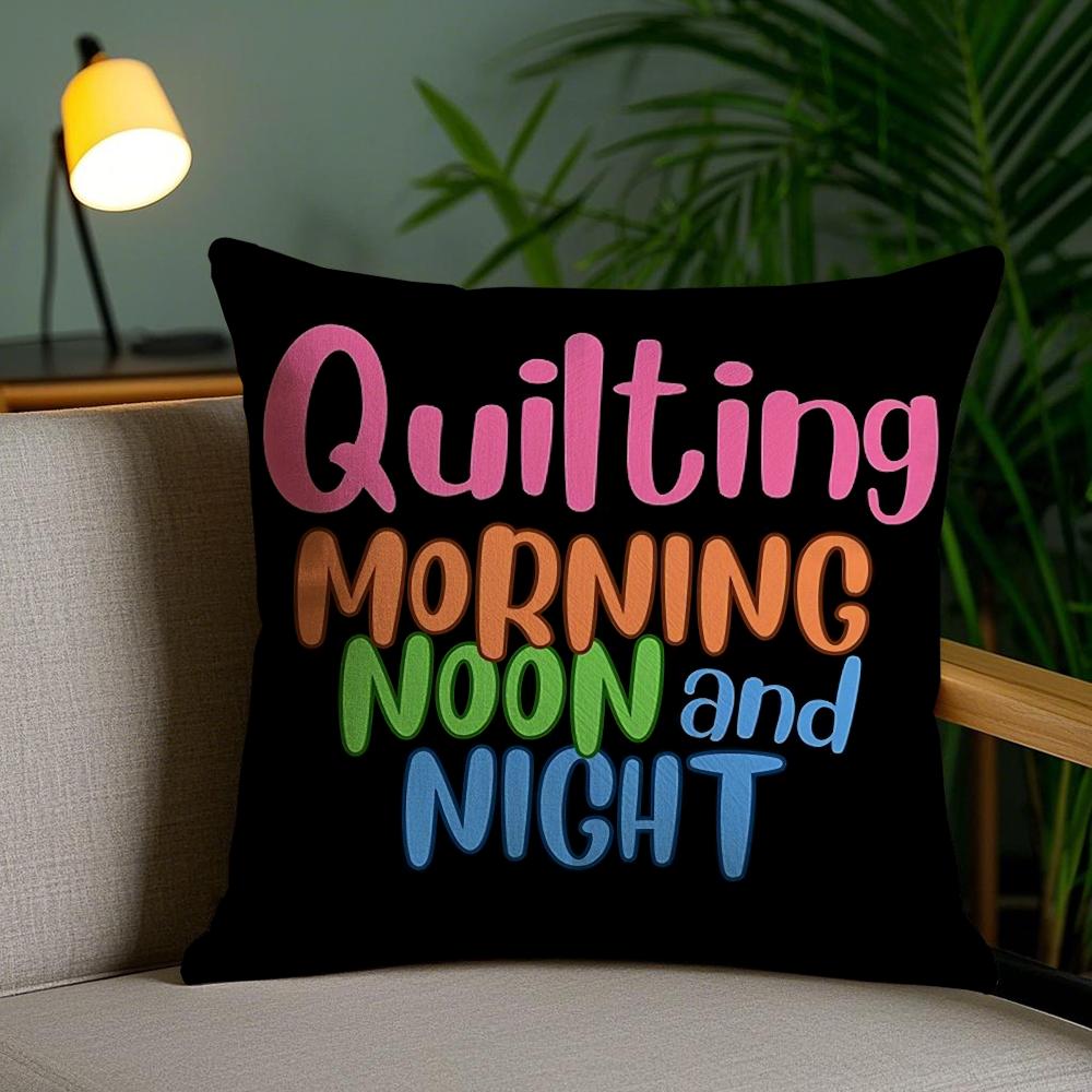 Morning Noon Cushion Cover Plush Fabric Soft Double-Sided Printed Invisible Zipper Sofa Pillow Case Home Decor