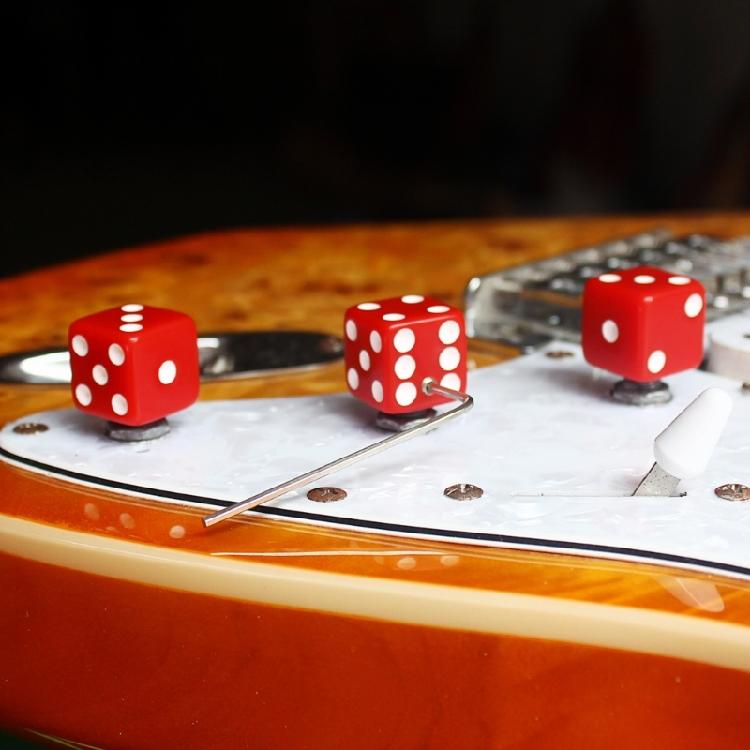 3 Color Fashion Dices Shaped Electric Guitar Volume Control Knobs Guitar Knobs