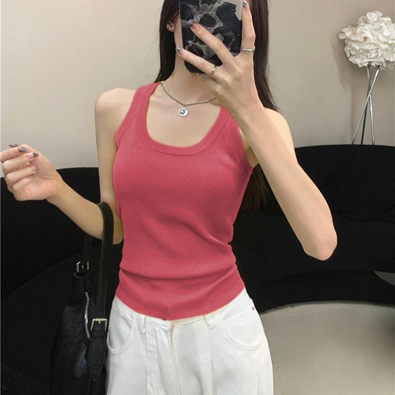 Letní dámské jednoduché jednobarevné Slim S vycpávkami na prsou krátké Topy Dámské harajuku elasticita Sexy Bez rukávů Měkké tílko Sladké topy na ramínka pro mladé dívky