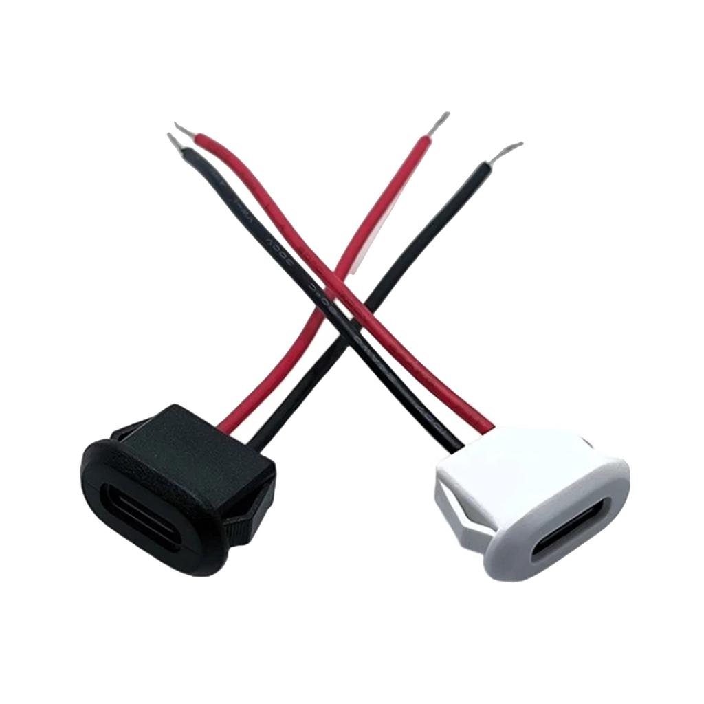 1PX5 2 Pin USB Connector Type-C Female with PH 2.0 Terminal Type C High Current Fast Charging Jack Port W/ Welding Wire