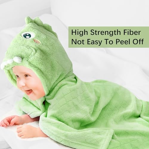 Mprocen Baby Towel with Hood 80x120cm Super Absorbent Kids Bath Towel Set with 25x50cm Washcloth Boys Girls Green