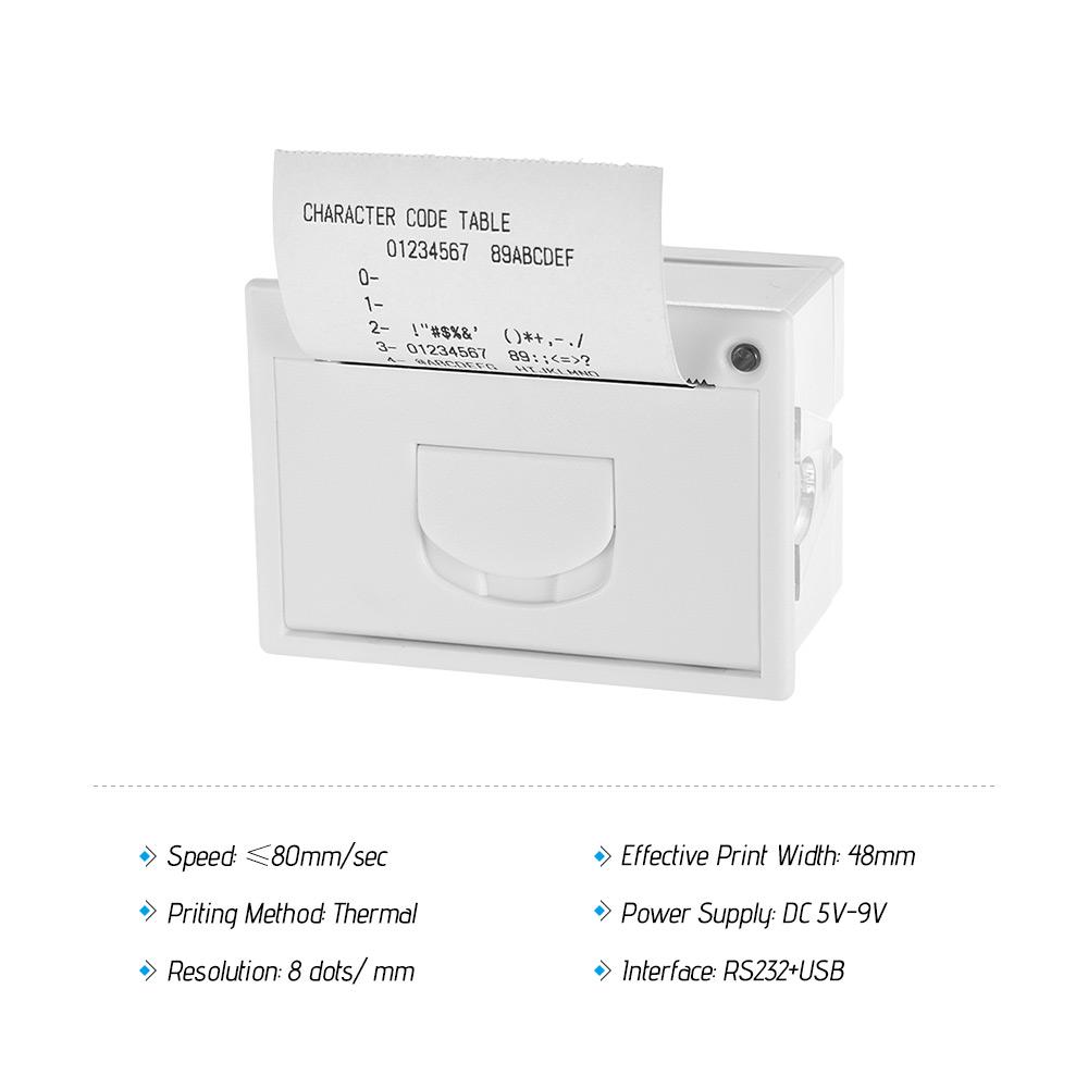 GOOJPRT QR204 58mm Ενσωματωμένος Θερμικός Εκτυπωτής Αποδείξεων 232 + USB Διεπαφή Υψηλής Ταχύτητας Εκτύπωσης 50-85mm Κελσίου
