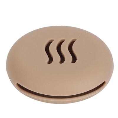 Silicone Powder Puff Holder Breathable Dust Prevention Portable Makeup Sponge Storage Case Brown