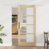 vidaXL Sliding Door with 'ORKDAL' Hardware In Solid Wood and Glass 3331919