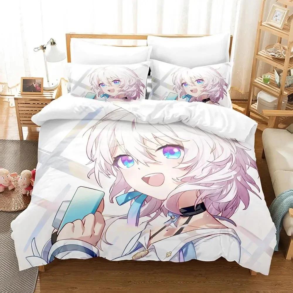 Comfortable Anime Print Duvet Cover Set With Duvet Cover And Pillowcases King Queen Twin Sizes For All Ages