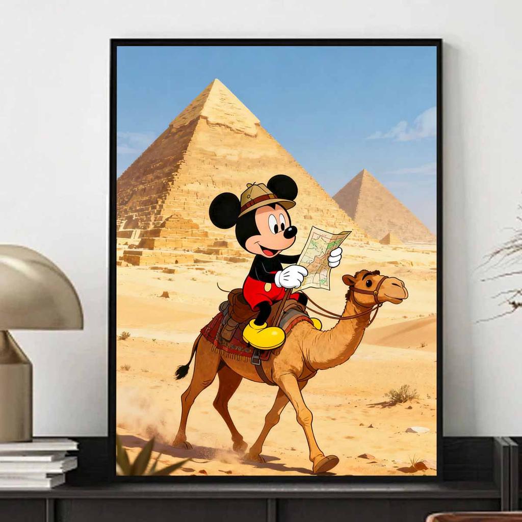 Disney Diamond Art Painting Kit Mickey Camel Safari Adventure 5D Diamond Painting Dot Art Home Wall Decor