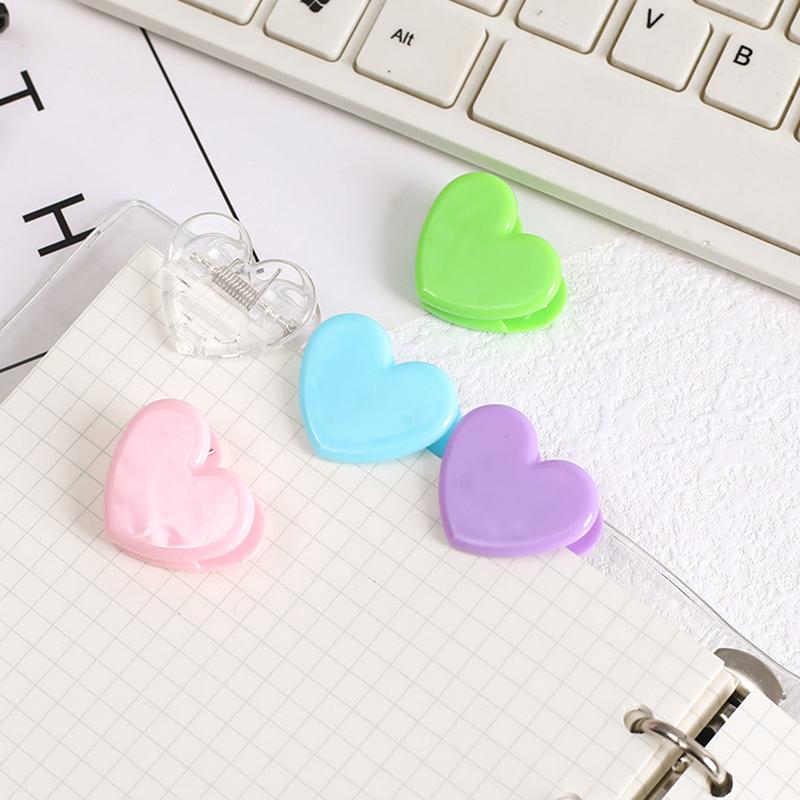 10Pcs Heart Shape Bulldog Grip Clips Food Bag Sealing Clamp Paper File Ticket Binder Photo Organizer Kitchen Office School