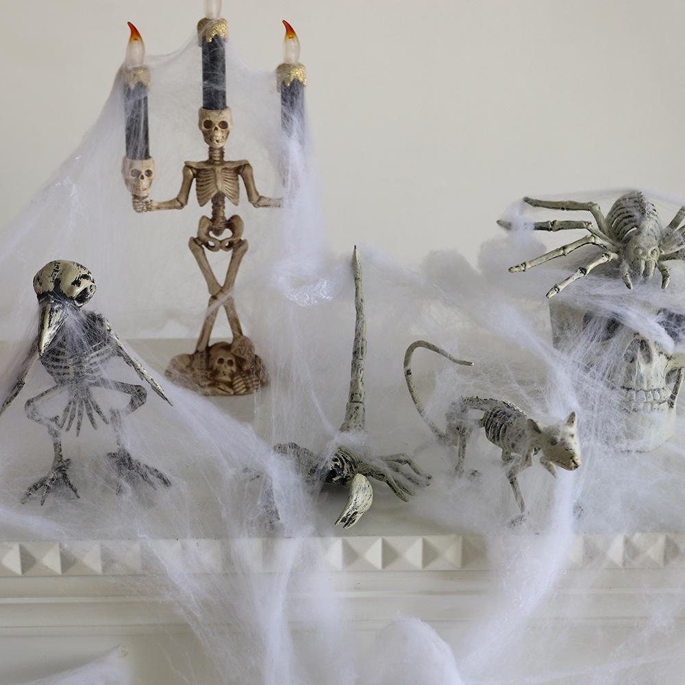 Halloween Skeleton Props: Plastic Crow and Rat Ornaments for Ghost Festival Horror Decor