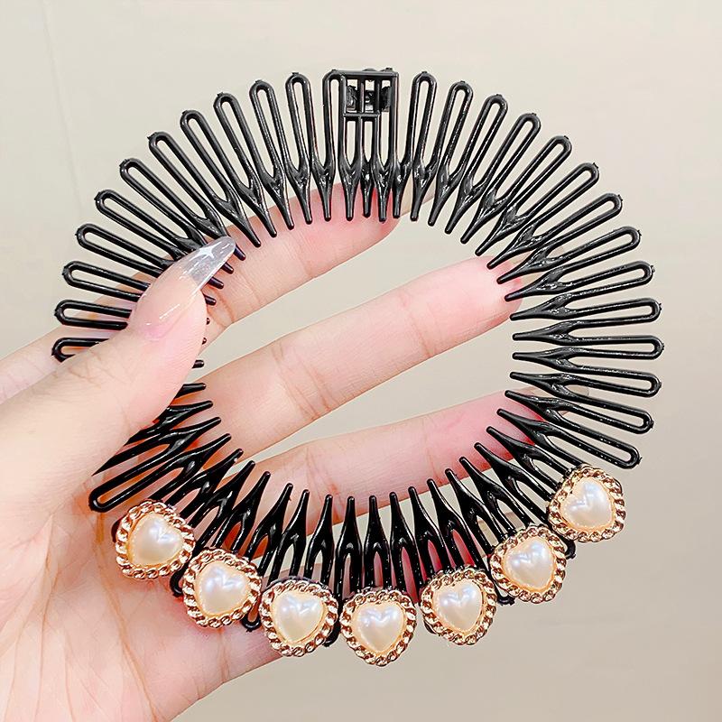 Rozciągliwy elastyczny grzebień zęby plastikowe opaski z pełnym kółkiem obręcz do włosów klips do włosów opaska do mycia twarzy naprawiono akcesoria do stylizacji włosów