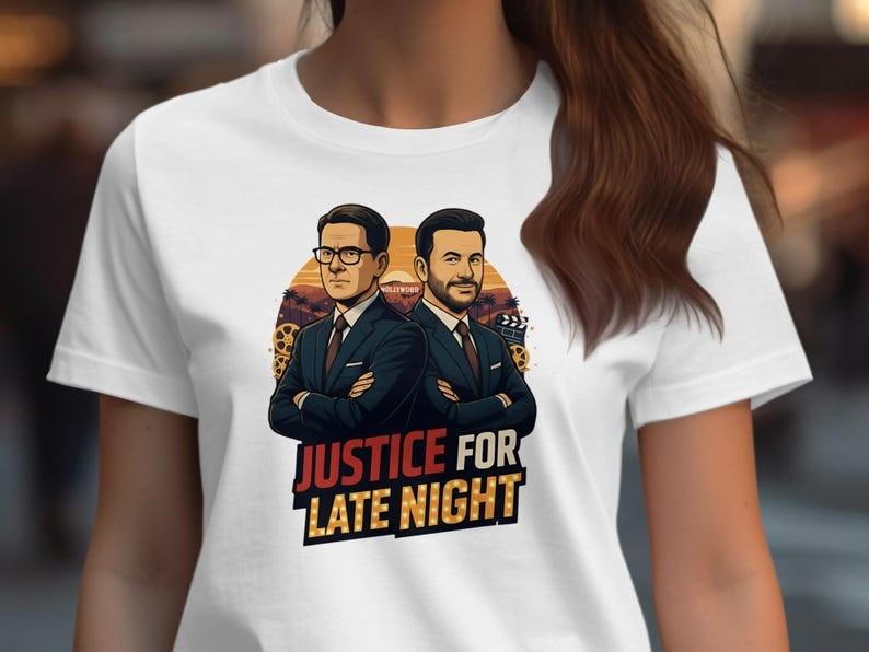 Футболка Джимми Киммела, Футболка «Справедливость для Позднего Вечера», Подарок на ТВ-Шоу, Унисекс Футболка для Фанатов XXXL