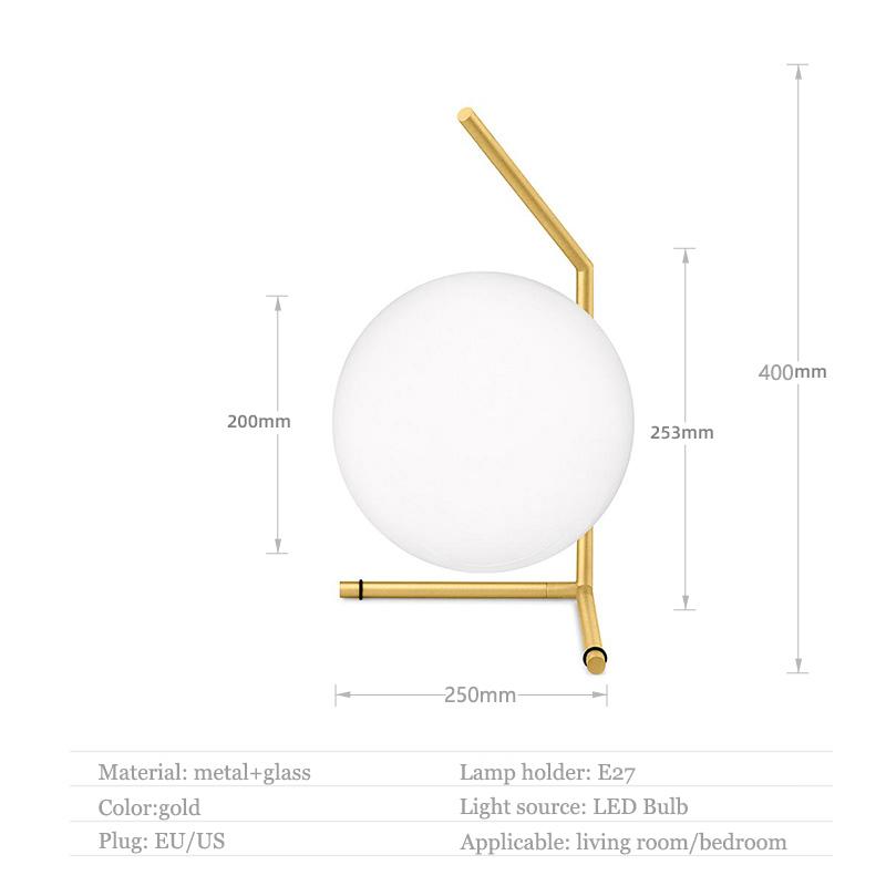 Moderne LED Tisch Lampe Schlafzimmer Schreibtisch Lampe Glas Ball Tisch Lampe Poliert Chrom Gold Nordic Schreibtisch Licht Wohnzimmer Boden Nacht