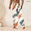 Men S Plus Size Drawstring Waist Blue Gold Marble Print Straight Leg Full Length Beach Pants