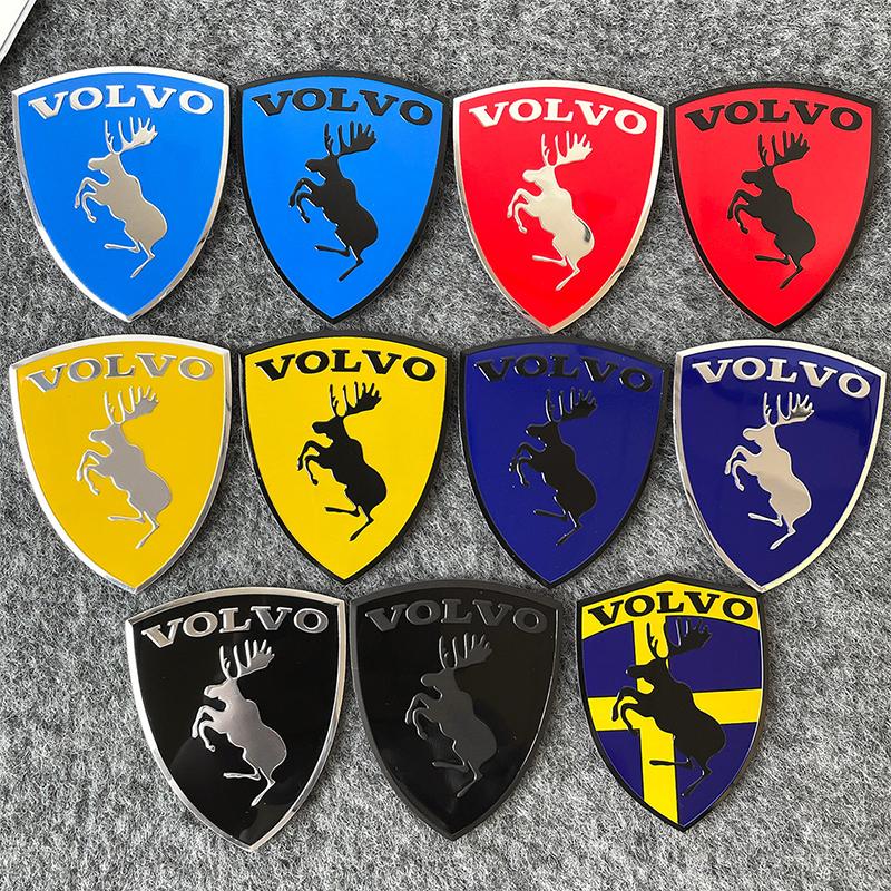 3D kovový štít s losem Kreativní emblém na auto Dekorační nálepky na karoserii Pro Volvo XC60 XC90 S60 S90 V60 XC40 V50 S80 Autopříslušenství