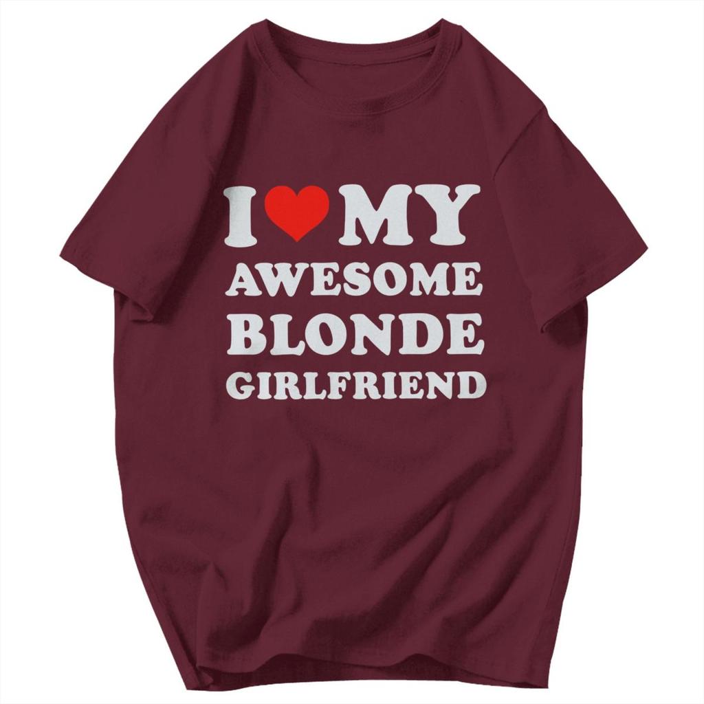 Herren T-Shirt Lustig Ich Liebe Meine Heiße Blonde Freundin Tolle Pops Y2K Grafik-T-Shirts Unisex Kleidung T-Shirts