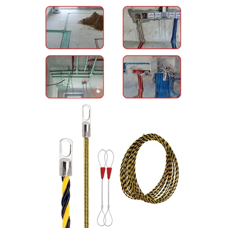 Electrical Spring Wire Threader Fish Tape Electrical Wire Threader Flat Head Manual Cable Puller Tool for Electrical