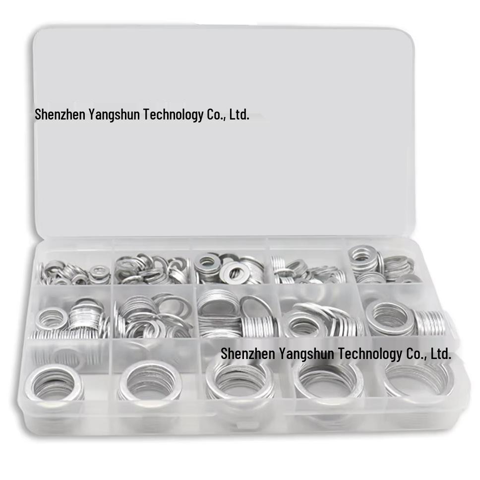 

490pcs M5-M24 Aluminum High-Temp Resistant Flat & Spring Washer Seals