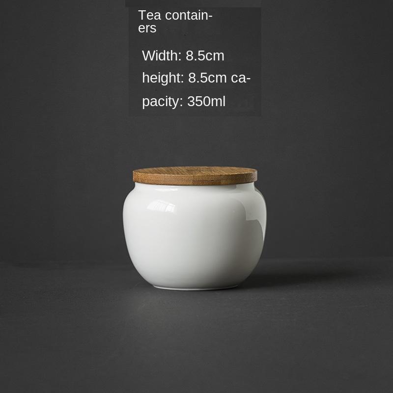 European White Porcelain Jar Bamboo Lid Seal Portable Tea Box Moisture Resistant Coffee Candy Tank Decorative Jar Home Decor New