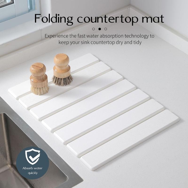 Absorbent Diatomaceous Earth Mat Multipurpose Dish Drying Pad Hygienic Kitchen Counter Draining Mat for Home Use