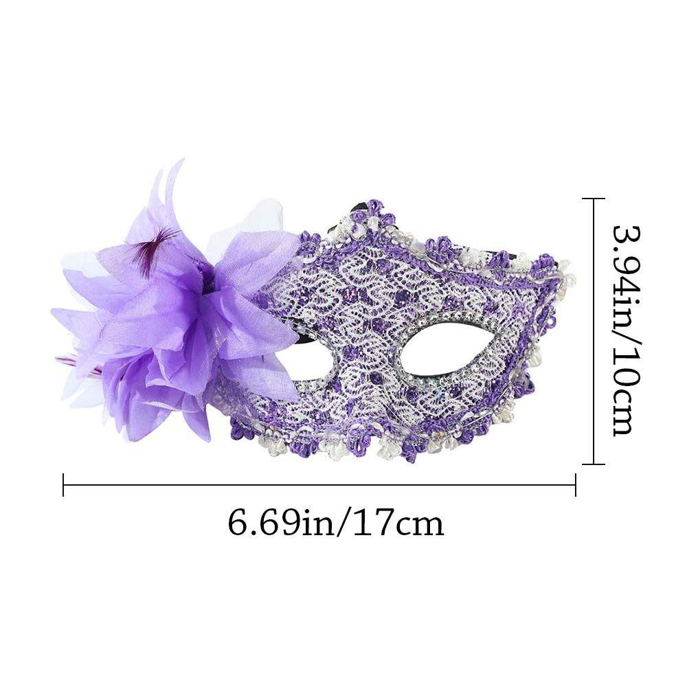 Mode Karneval Party Maskerade Maske Seitenblume Spitze Mardi Gras Maske Elektronisch Elegant LED Halbgesichtsmaske für Damen