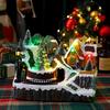 Christmas Glowing Snow House Music Box: Festive Resin Ornament & Night Light Gift