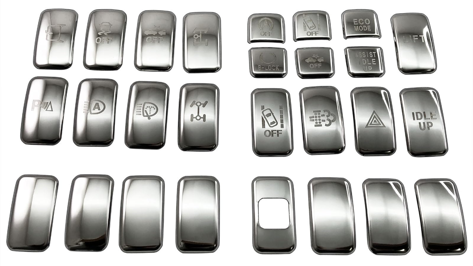 

BRIGHTZ Хромированные накладки на переключатели центральной консоли из нержавеющей стали с ультра-зеркальной полировкой Hino Dutro (Набор из 27 предметов) [ГРУЗОВИК-S-024]