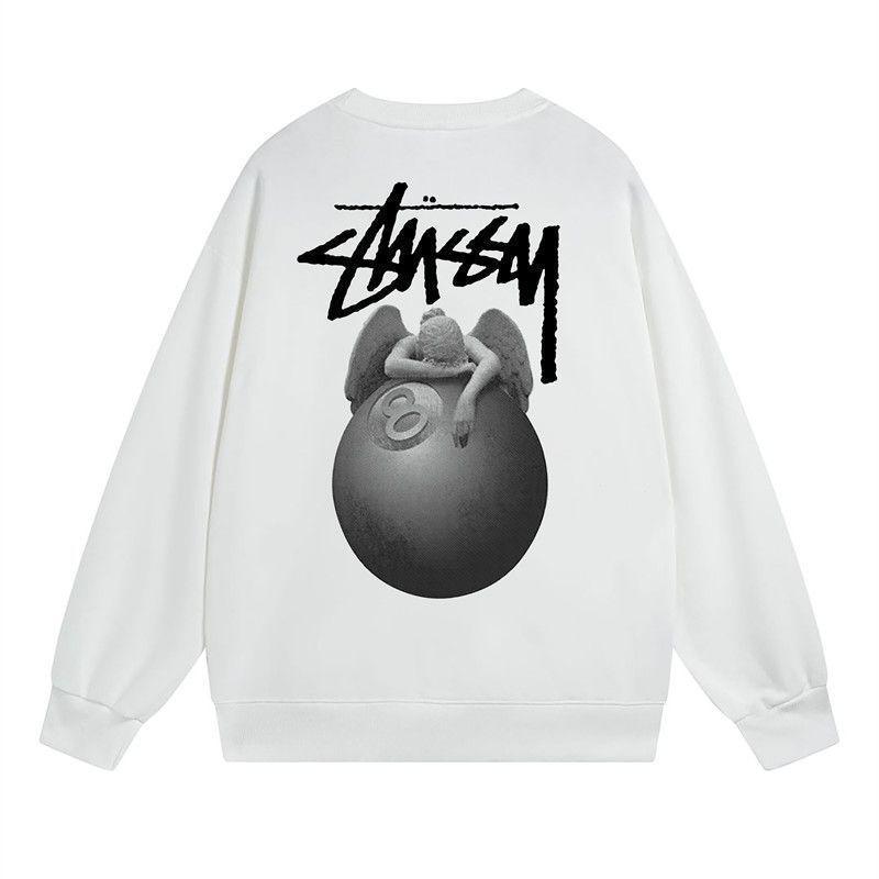 Sudadera Unisex con Estampado Stusy de Algodón Puro con Cuello Redondo - Estilo Moderno, Holgado y Casual