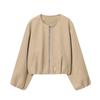 Red Zipper Bomber Jackets for Women Soft Cropped Jackets Long Sleeve Woman's Sports Jacket Outerwears